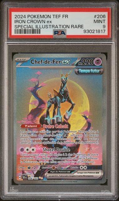 Pokemon Karte Eiserner Chef-ex 158/131 Alternative Prismatische Evolution PSA 9