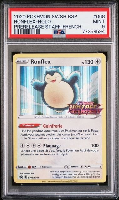 Pokemon Karte Ronflex SWSH068 Promo SWSH PSA 9 – Photo 1