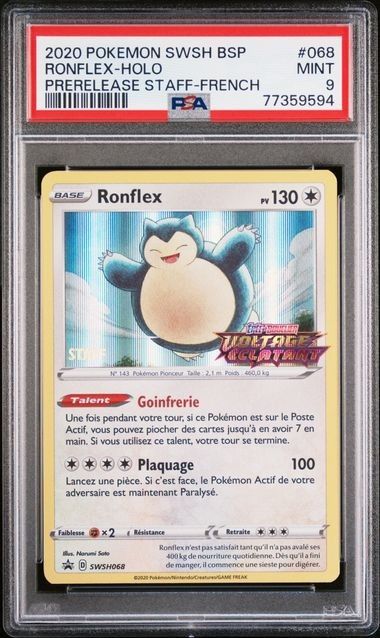 Pokemon Karte Ronflex SWSH068 Promo SWSH PSA 9